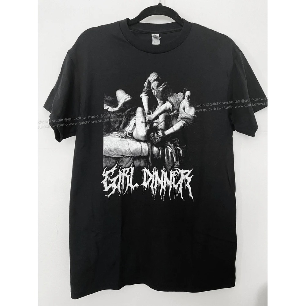 Black Metal Girl Dinner Shirt Funny Feminist Baroque Art History Shirts